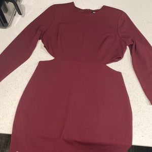 Express long sleeve dress w cut outs